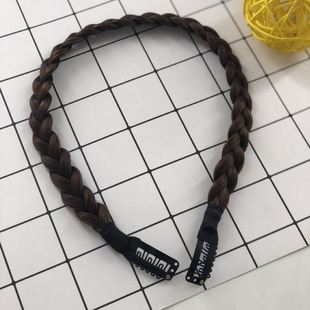 手工编三骨辫麻花软辫带辫子发绳女士发带接发片发辫款假发女头饰