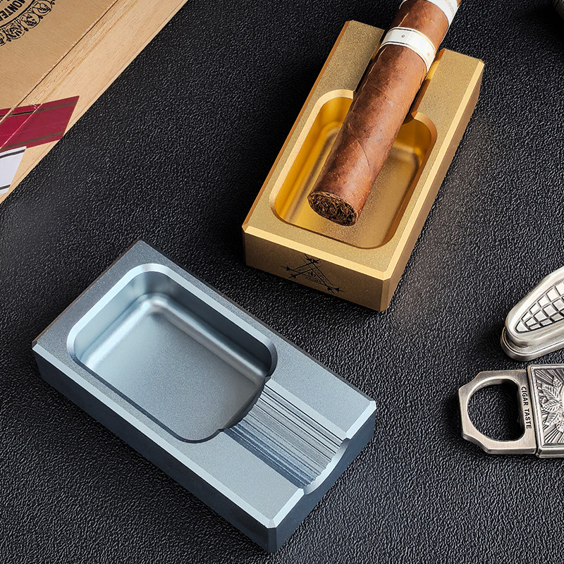 雪茄专用烟灰缸大口径烟槽金属灭烟器家用客厅便携男个性创意烟具