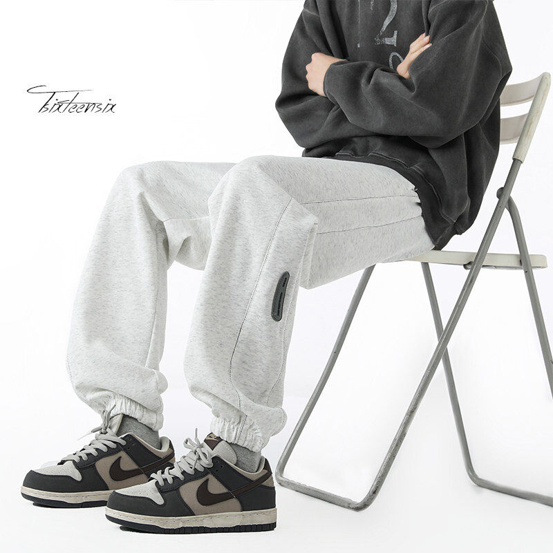 运动裤子男秋冬季宽松束脚男休闲卫裤A166-YK029-P50加绒60控68