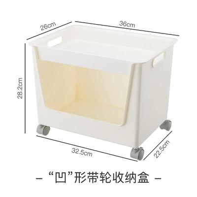 学生装书课桌下收纳箱高中生教室用放书箱带轮可移动推车整理书筐