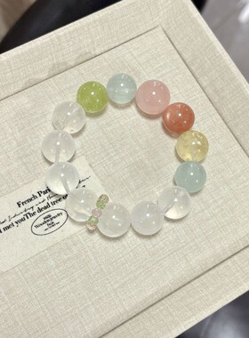【莫奈花园】原创天然白幽灵多宝水晶手串清新自然女款轻奢手饰