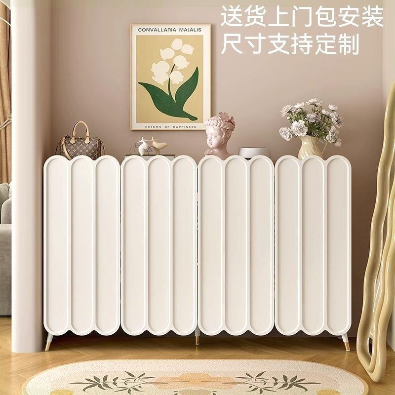 法式奶油风鞋柜家用门口大容量玄关柜一体入户门厅鞋柜靠墙储物柜