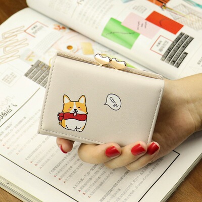 Cartoon Women Wallet Small Cute Corgi Doge Wallets Ladies