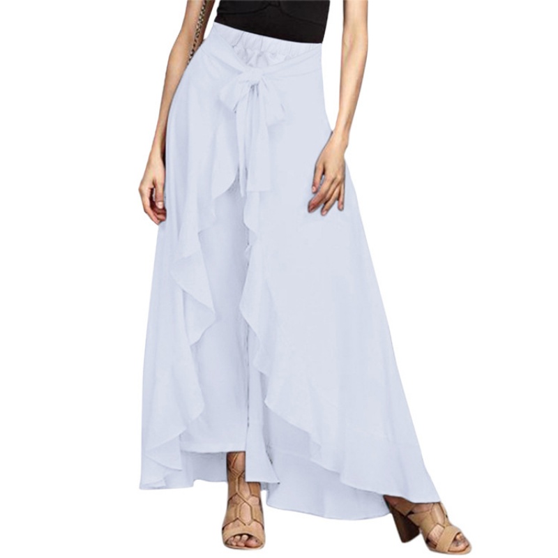2019 women's temperament skirt irregular ruffled trouser
