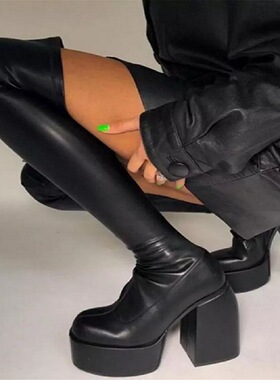 women Knee-high boots long boots大码43过膝长靴高跟弹欧美力靴