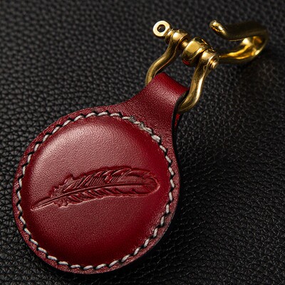 普雷萨斯强磁吊坠头层牛皮