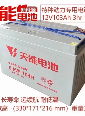 天能6-EVF-103电动汽车80电瓶观光车环卫车洗地机小火车100安电池