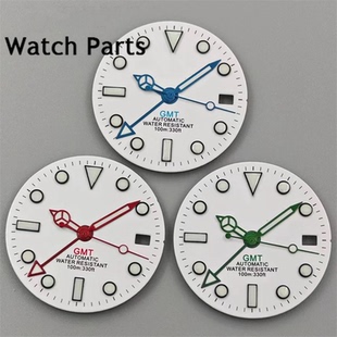 NH34白色表盘黑边刻度适合gmt NH34 NH35机芯水鬼针盘配件