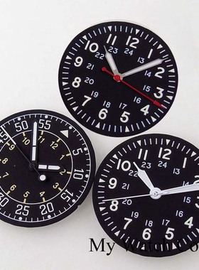 无标卡其野战手表盘29mm黑色适用于NH35 NH36 ETA2824 PT5000