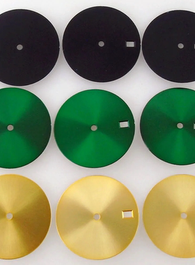 ETA2824 NH35无刻度表盘全空字面29mm日历窗口金黑绿色表配件