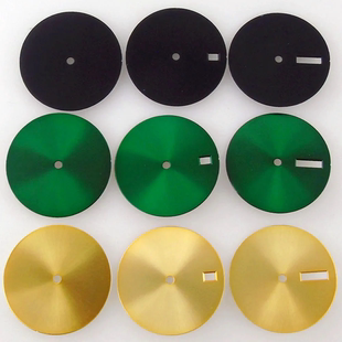 ETA2824 NH35无刻度表盘全空字面29mm日历窗口金黑绿色表配件