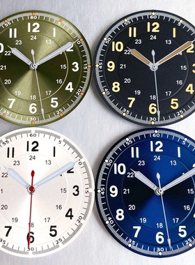 ETA2824 PT NH MIYOTA 表盘指针33.5mm字面无标小红帽表配件绿光