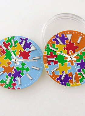 ETA2824 NH35 29mm气球拼图手表表盘配件日志表针绿夜光无标字面