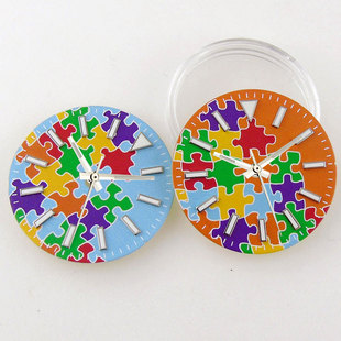 ETA2824 NH35 29mm气球拼图手表表盘配件日志表针绿夜光无标字面