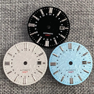 gs NH34表盘gmt字面适用于NH34机芯潜水手表改装配件33.5mm