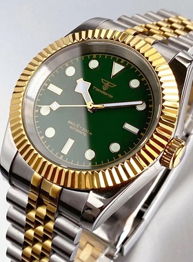 间金日志机械手表日本NH35机芯36mm 39mm不锈钢男表雪花针防水表