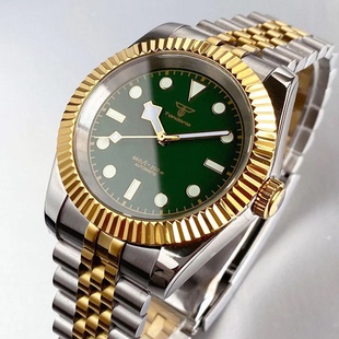 间金日志机械手表日本NH35机芯36mm 39mm不锈钢男表雪花针防水表