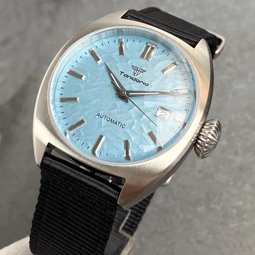Tandorio 39mm飞行员机械腕表nh35机芯拱形蓝宝石大把头gs表盘