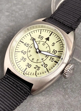 40mm飞行员机械手表NH35 PT5000机芯蓝宝石潜水男生腕表绿夜光