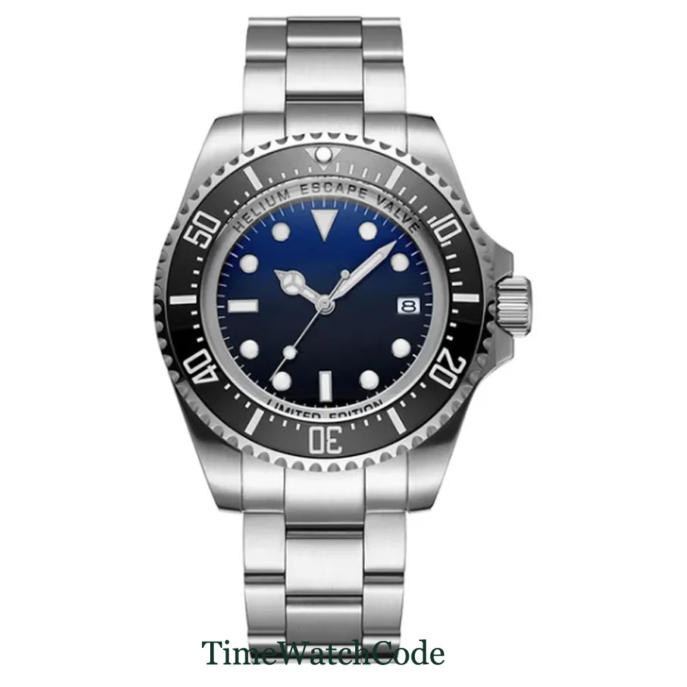 nh35 pt5000机芯 鬼王机械手表钢带100米潜水男士手表蓝宝石43mm