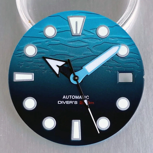 NH35鲍鱼元祖手表表盘29mm无标字面海洋系列渐变蓝黑SKX配件