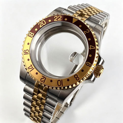 间金手表壳水鬼ETA2824 NH MIYOTA SW200金咖圈GMT五铢带透底40mm