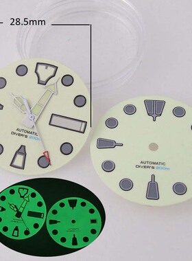 复刻无标白色全绿夜光手表盘面适用于NH35 NH36机芯适合SKX