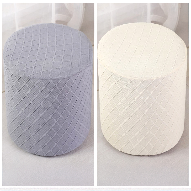 弹力圆柱形凳子套罩小板凳椅子套化妆梳妆草墩圆形皮蹲坐蒲团藤编