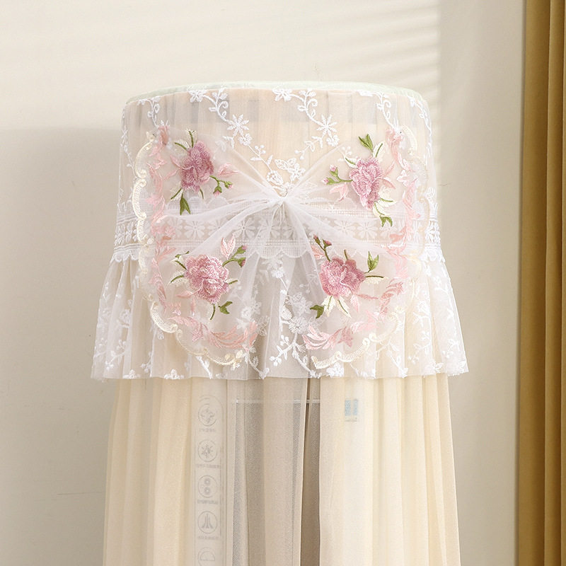 2025开机不取空调防尘罩套防直吹挡风帘子蕾丝立式圆柱形柜机格力