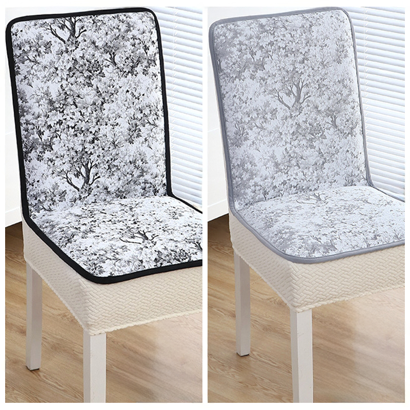 2025高级感加厚防滑底椅子套罩保护坐垫靠背中式实木餐桌板凳皮座