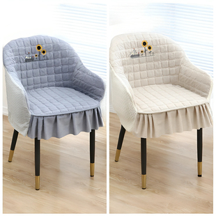 防滑底加厚弧形椅子套罩高级感保护2025坐垫扶手餐桌板凳矮靠背座