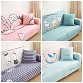 2025四季 弹力万能沙发套罩全包卡通小梳化笠老式 一二三人直排盖布