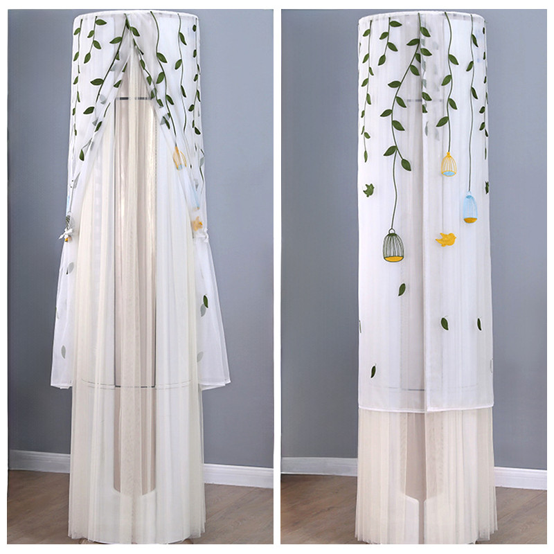 2025通用圆柱形空调防尘罩套挡风帘子小清新格力美的蕾丝立式柜机