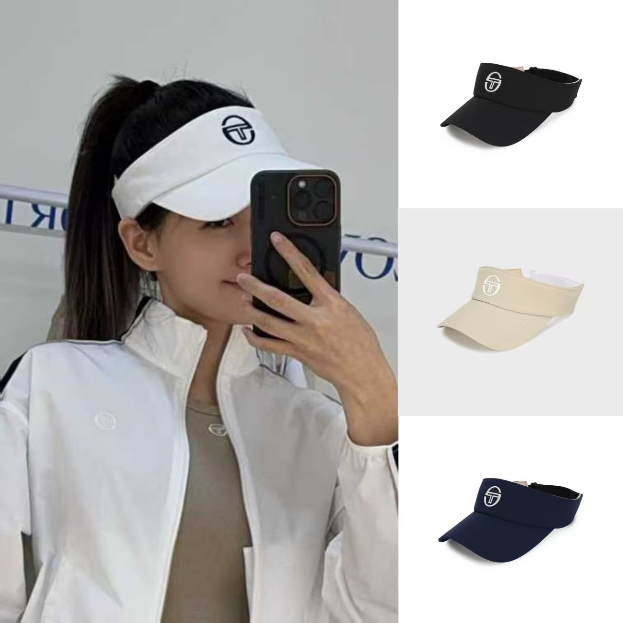 Sergio Tacchini女网球帽子柔软舒适简约吸汗带空顶帽59TXSC4005N图片
