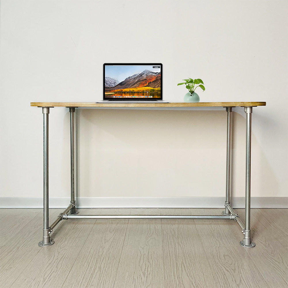 定制镀锌原色创意loft工业风格复古铁艺水管茶几书桌餐桌组装桌腿