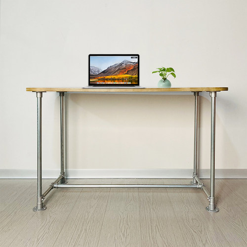 定制镀锌原色创意loft工业风格复古铁艺水管茶几书桌餐桌组装桌腿