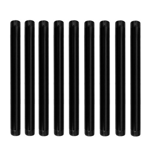 六个装六分水管黑色铁铸管螺纹管适用于 DIY 装饰或工业复古风格