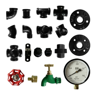 6个装四分水管管道配件复古工业风格螺纹铸铁货架支架DIY装饰家具