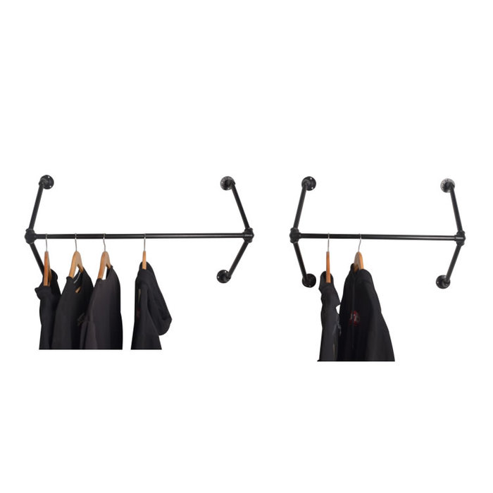 复古铁艺水管服装上墙侧挂展示架