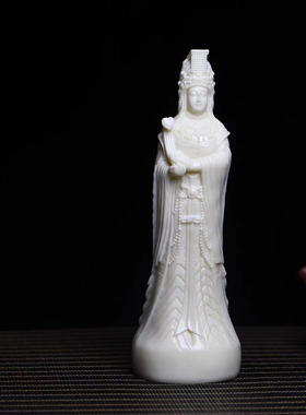 象牙果雕刻湄洲妈祖客厅办公室桌面摆件工艺品电视柜装饰家居用品