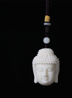 象牙果释迦摩尼如来佛头雕刻随身盘玩工艺品手把件吊坠挂件文玩