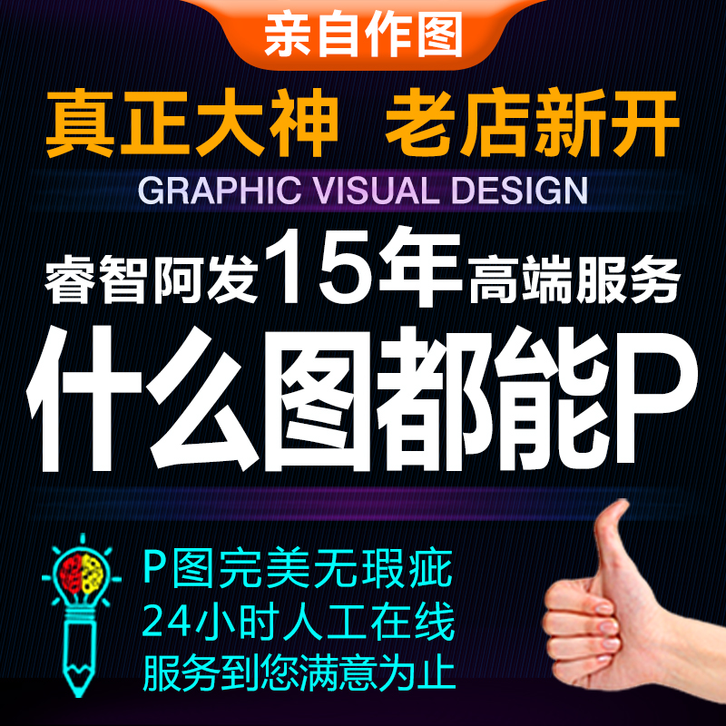 图片处理P证件照ps照片视频改字图文处理修复专业人物背景合成