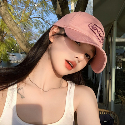 鸭舌帽出游韩版男女春夏弯檐字母