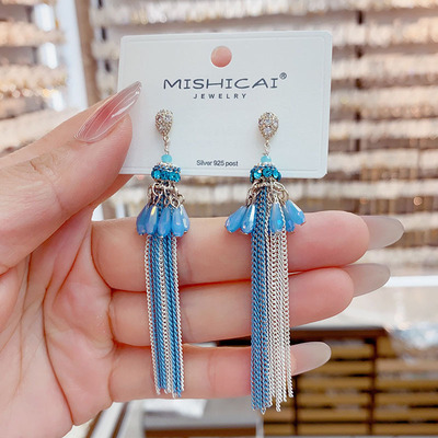 波西米亚手工流苏耳钉轻奢百搭