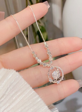 小众轻奢锆石星球吊坠锁骨链