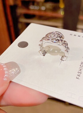 精致时尚满钻小香风链条开口戒