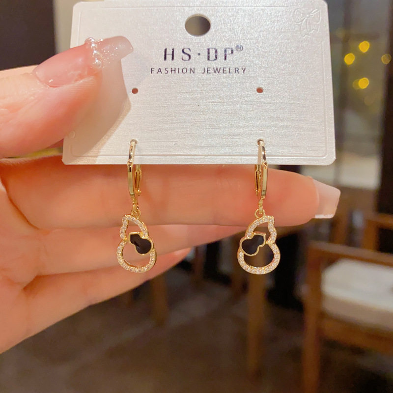 新中式精致时尚百搭葫芦耳钉