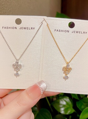 轻奢小众满锆凯旋门锁骨链女