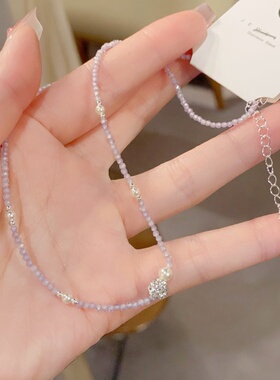 春季新款甜美轻奢锆石仿珍珠项链
