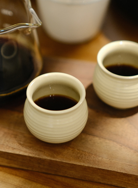 素止 陶瓷聚香束腰咖啡杯闻香分享杯咖啡馆出品手冲品鉴 50ml